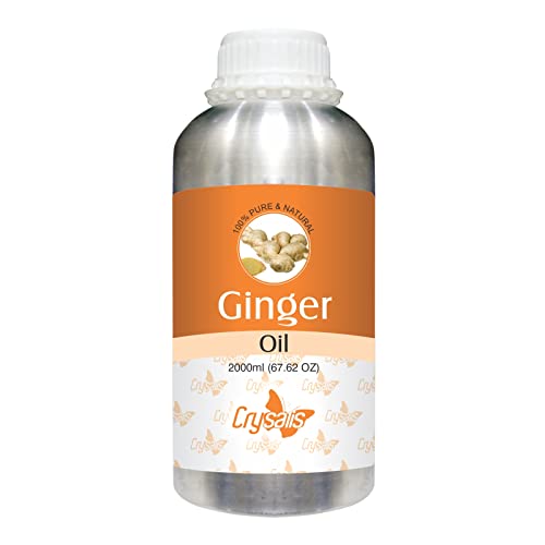 Crysalis Ginger (Zingiber Officinale) 100% Pure & Natural Undiluted Essential Oil Organic Standard /Oil for Dry Scalp and Rough Skin | Massage Oil for Face & Body - 2000ml/67.62fl oz