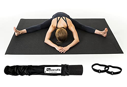 SquareFit – Große Premium Yoga Matte – 122x183cm 8mm stark – Für Übungen zu Hause, Yoga, Pilates, Dehnübungen…