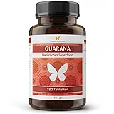 180 Guarana Tabletten, Paullinia cupana, aus 4-fach konzentriertem Extrakt der natürlichen Guaranasamen, 100% vegan (180 Tabletten)
