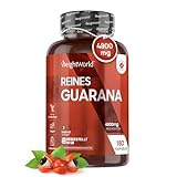 Guarana Kapseln - 4800mg reiner Guarana Extrakt - 180 Kapseln - Für Konzentration & Energie - 3 Monate Vorrat - Natürliche Guarana Samen - Alternative zu Koffein Kapseln & Tabletten - WeightWorld