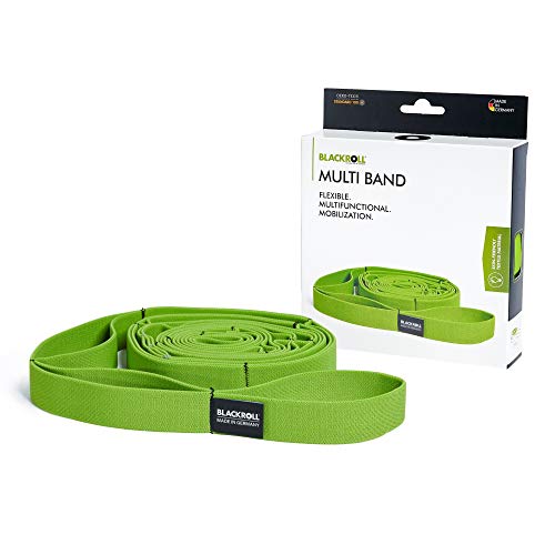 BLACKROLL® Multi Band (270 cm), Gymnastikband mit 2,6 kg Widerstandskraft für ganzheitliches Training, Widerstandsband aus hautfreundlichen Textilien, waschbares Fitnessband, Made in Germany, Grün