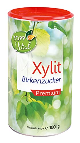 Kopp Vital Xylit Birkenzucker Premium | 1 kg | Premium-Qualität aus Finnland | Tafelsüße auf der Grundlage von Xylit für Lebensmittel | 100 % Xylit | Backen und Kochen
