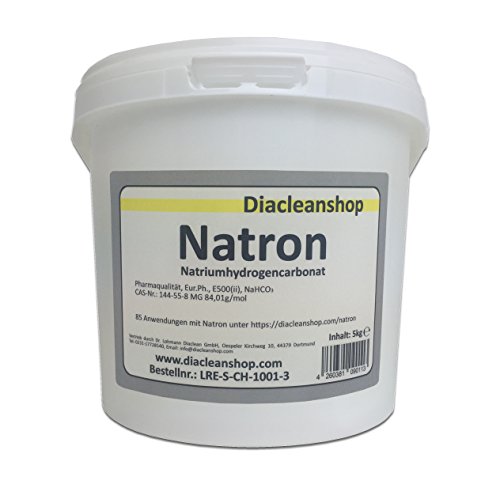 Natron 5 kg Pulver in pharmazeutischer Qualität – Natriumhydrogencarbonat (E500ii) - NaHCO3 - Backsoda - Basenbad – Hausmittel zum Backen, Reinigen, Baden, Gerüche Neutralisieren & DIY-Kosmetik
