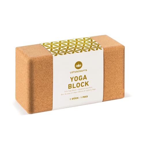 Lotuscrafts Yogablock Kork Supra Grip - ökologisch hergestellt - Yogaklotz aus Naturkork - Korkblock für Yoga und Pilates - Yoga Block für Anfänger und Fortgeschrittene