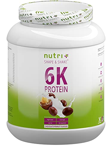 EIWEIßPULVER SCHOKOLADE ERDNUSS 1kg - Nutri-Plus Shape & Shake Proteinpulver ohne Milch & Whey - Chocolate Peanut Butter Protein - Low Sugar Eiweiß Pulver Schoko Erdnussbutter