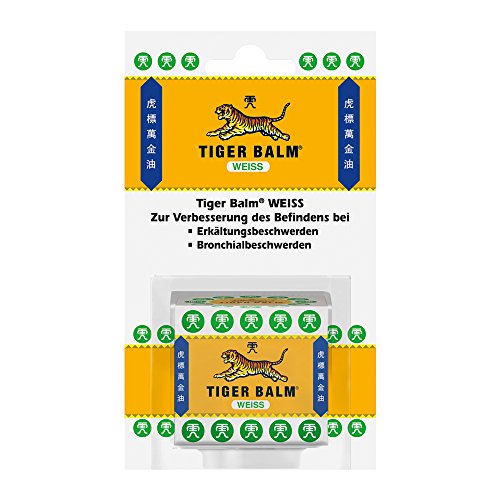 TIGER BALM WEISS – Natürlicher Balsam bei Erkältungsbeschwerden & zur Förderung der Hautdurchblutung – Einreibung mit hochwertigen ätherischen Ölen – 1 x 19,4 g | 19.4 g (1er Pack)