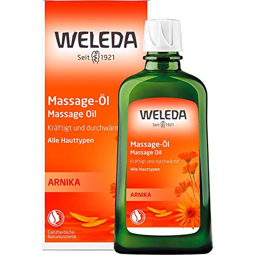 WELEDA Bio Arnika Massage-Öl 200 ml - pflegendes Naturkosmetik Körper Öl gegen Verspannungen und Verkrampfungen der Muskeln. Ideal für vor und nach dem Sport