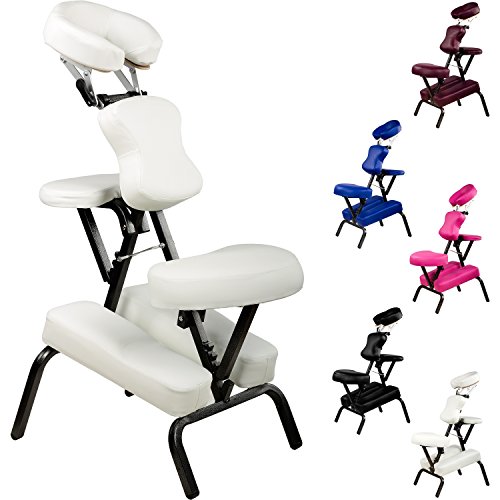 Movit Klappbarer Massagestuhl/Tattoo Stuhl inkl. Tasche, belastbar bis 200 kg, Farbwahl, schadstoffgeprüft, Farbe Weiß