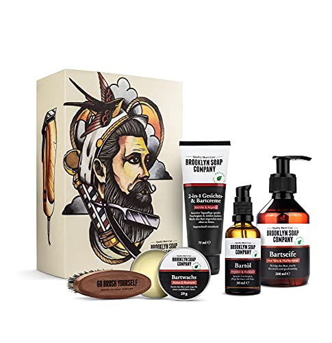 Ultimate Beard Box · Brooklyn Soap Company · Hochwertiges Bartpflege Set inkl. Bartöl, Bartshampoo, Bartbürste, Bartwachs & Bartcreme