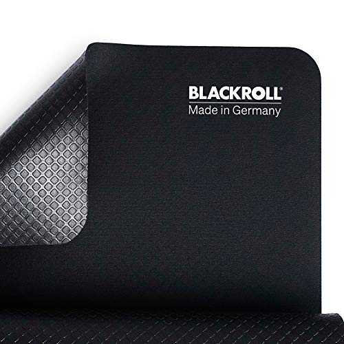 BLACKROLL® MAT (65 x 185 cm), rutschfeste Fitnessmatte für gelenkschonendes Training, Sportmatte mit strukturierter Oberfläche, gedämpfte Gymnastikmatte für Yoga & Pilates, Made in Germany, Schwarz